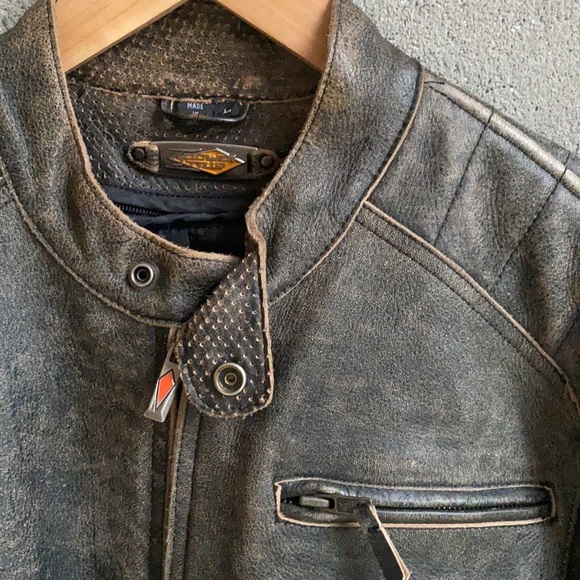 Motorcycle Jacket Power Trip Mens Leather - Picture 5 of 7